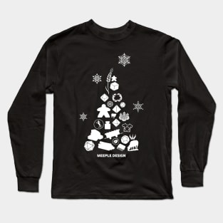 Meeple Design Board Game Resources Christmas Tree - Board Games - Gaming Art Long Sleeve T-Shirt